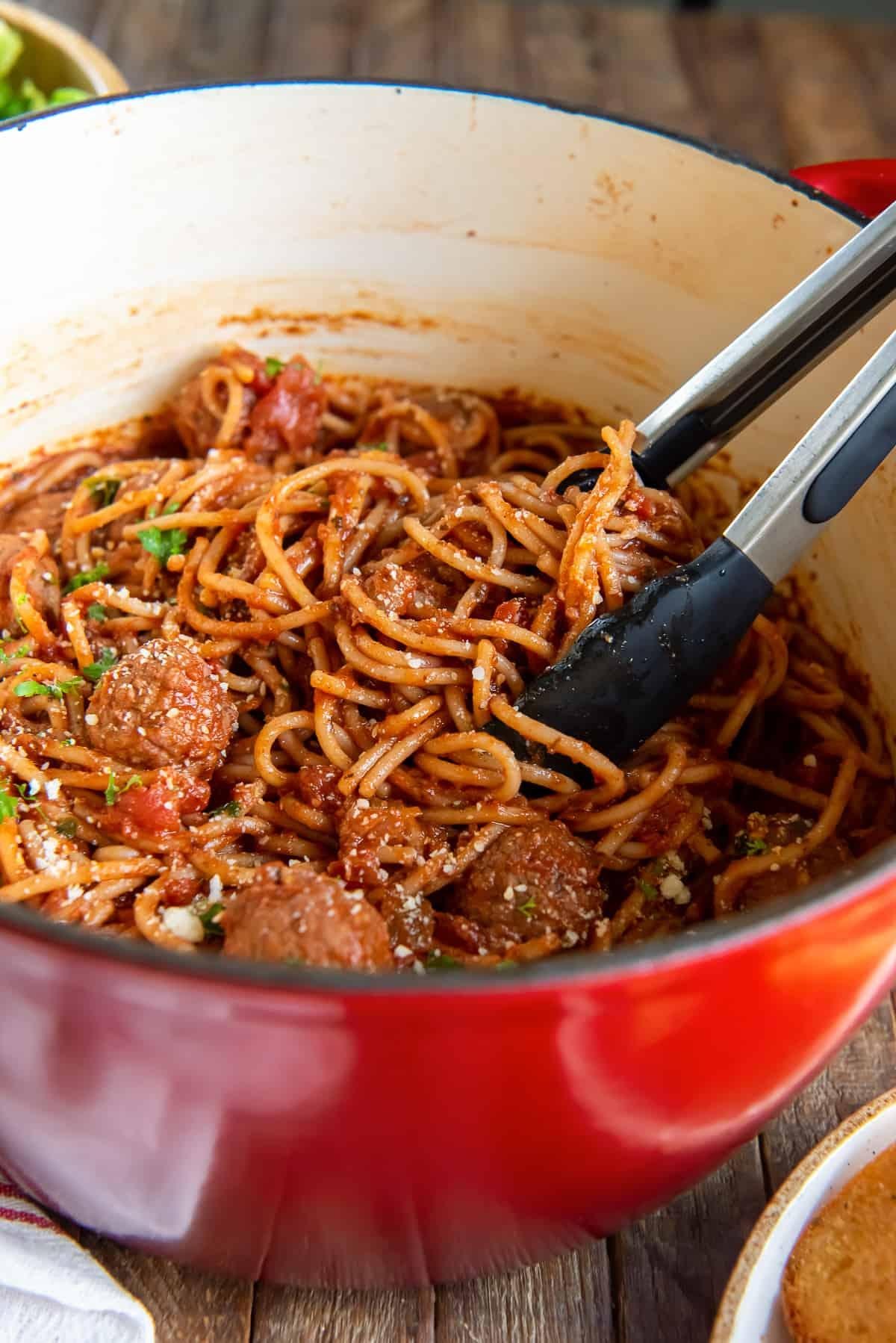 Easy one-pot spaghetti and meatballs recipe for a delicious family dinner